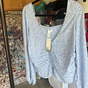 Floral Blue Women's Top